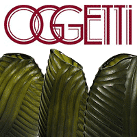 OGGETTI - Diagonal Stripe Cut Vase, Medium, Olive