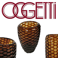 OGGETTI - Honeycomb Cut Vase, Small, Topaz