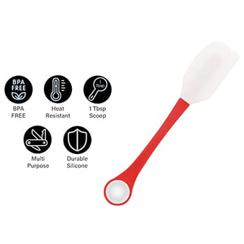 2-in-1 Silicone One Tablespoon Cookie Scoop and Spatula to Stir, Fold