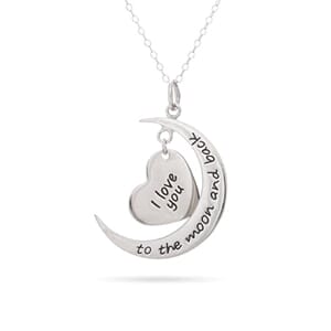 I Love You to the Moon and Back Silver Plated Pendant Charm Necklace - $13 with FREE Shipping!