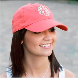 Ladies Monogrammed Baseball Cap- $14 with Free Shipping
