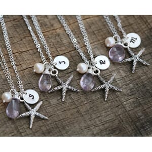 Starfish Handstamped Initial Necklace- $10 with Free Shipping