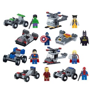 16 Piece Superhero Lego Inspired Building Set with Cars - $25 with FREE Shipping!