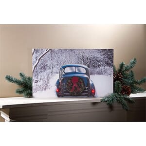 LIGHTED WINTER CLASSIC CAR CANVAS - $29 with Free Shipping