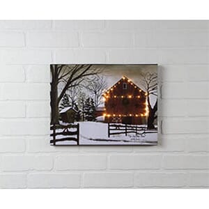 LIGHTED CHRISTMAS BARN CANVAS - $28 with Free Shipping